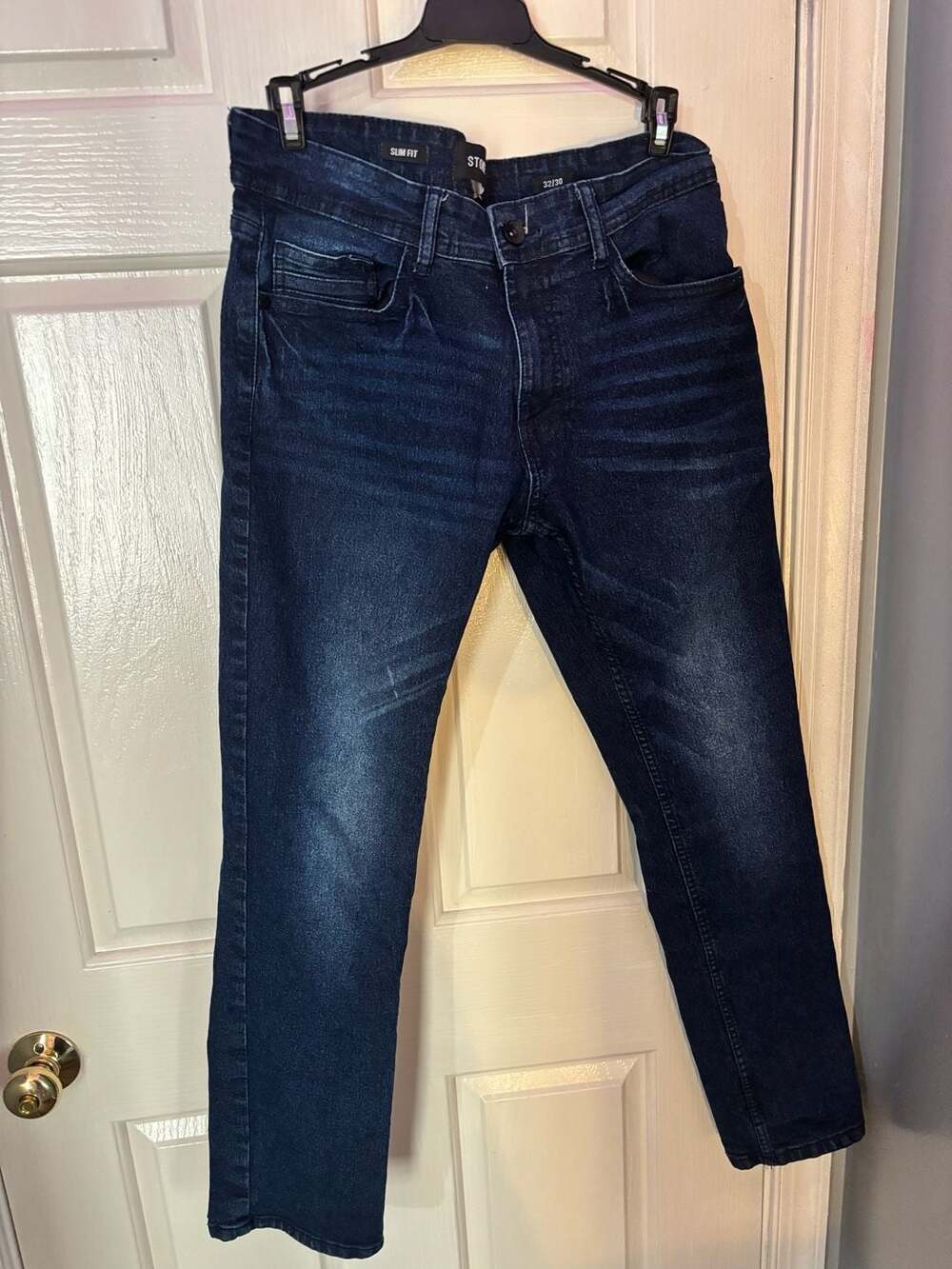 Stone Falcon Mens Slim Fit Dark Wash Denim Jeans Size 32/30